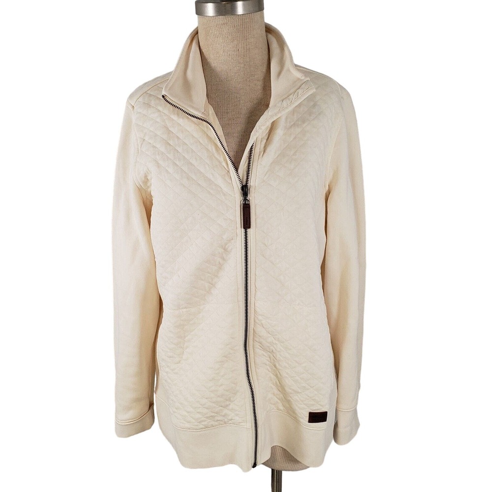 L.L. Bean Women’s Quilted Full-Zip Cream Jacket Size Large